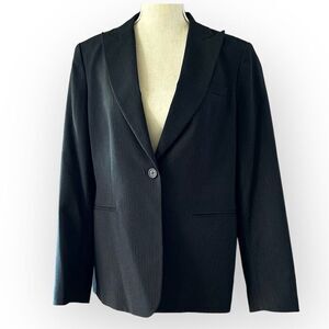 Calvin Klein Black Pinstripe Suit Jacket Blazer 10